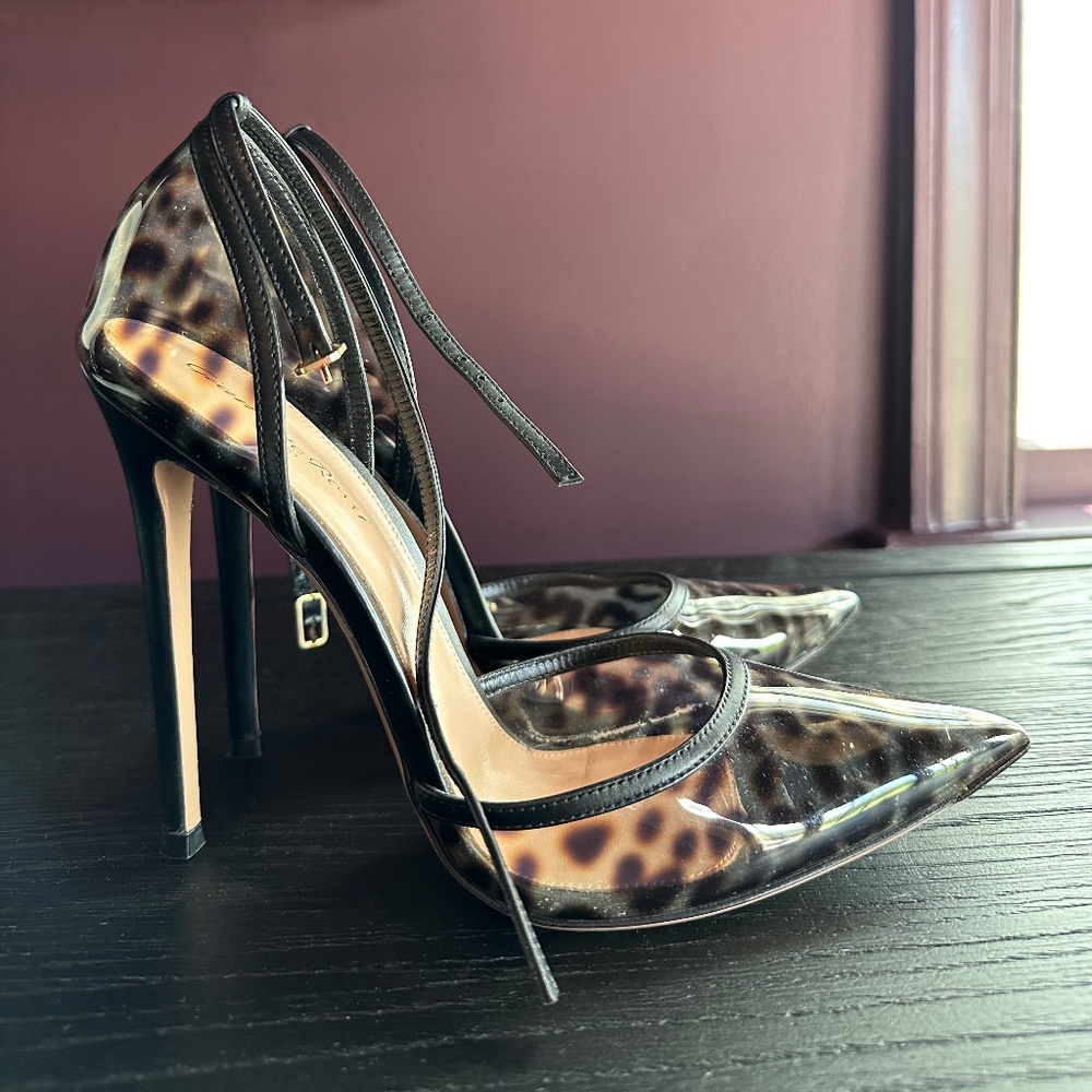Gianvito Rossi Plexi Heels, Animal Print